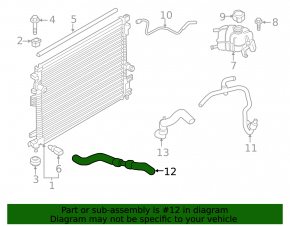 Upper cooling pipe Ford Edge 15- 2.0T