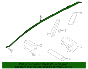 Left side curtain airbag for Ford Fusion mk5 17-20