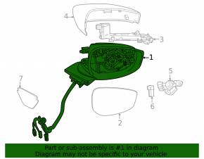 Left side mirror Mazda CX-90 24-26 without cover, without mirror element, without turn signal, without camera, for camera, for heating