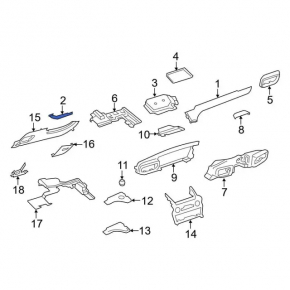 Front panel trim left Ford Explorer 20-23 wood, type 2