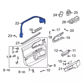 Door frame inner front left Ford Bronco Sport 21-25 black