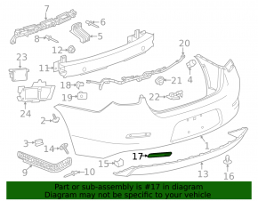 Reflector rear left Chevrolet Malibu 13-15