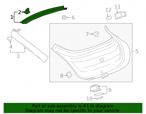 Upper trim of the trunk door Chevrolet Volt 16 - gray