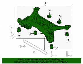 Subframe rear Volvo XC40 19-25 AWD T5, B5