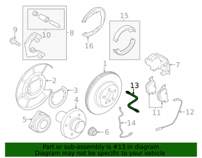 Rear left brake hose BMW 7 F01 11-15