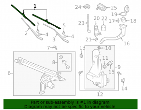 Right wiper blade for Audi E-Tron 19-23