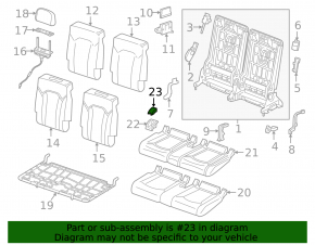 Isofix rear seat plug, 3rd row, Audi Q7 16-26, black
