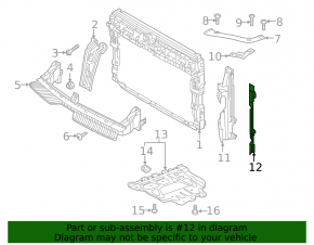 Radiator deflector seal right VW Tiguan 18-21