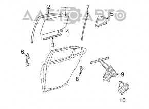 Rear right window seal for Lexus LS460 LS600h 07-17