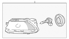 Fog lamp PTF right Lexus LS460 LS600h 07-09 dorest