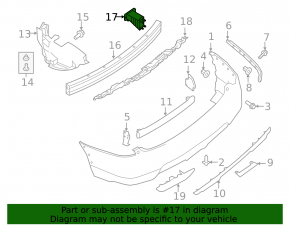 Rear bumper reinforcement fang right Nissan Rogue 14-20 JP type 2 wide