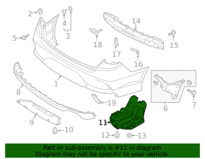 Rear bumper guard left Hyundai Sonata 18-19