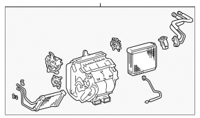 Bare air conditioner housing, left side of Lexus ES300 ES330