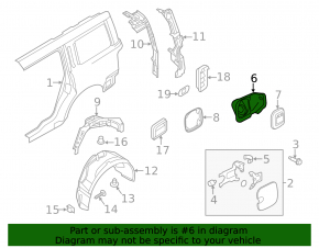 Fuel filler flap housing Ford Flex 09-19