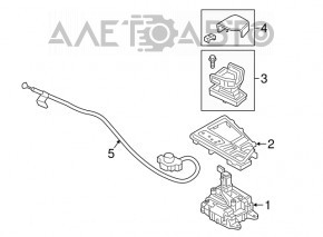 Neutral gear emergency release cable with bracket Audi A5 F5 17- type 1