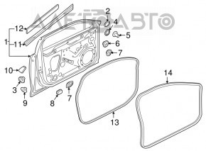 Front left door assembly for Audi A4 B9 17-18 silver LZ7G, keyless, butt, painted 0.15