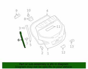 Right tailgate shock absorber for Nissan Murano z51 09-14