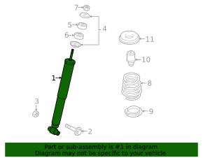 Rear left shock absorber Mazda CX-9 13-15