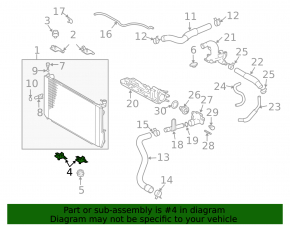 Lower left radiator bracket for Lexus RX300 RX330 04-06 metal