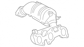 Rear exhaust manifold with catalytic converter for Toyota Sienna 2007-2010 3.5, with lambda sensor, rusty