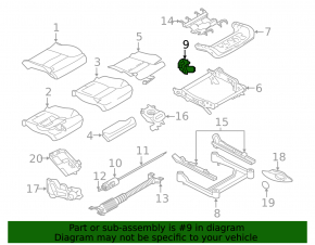 Volvo XC90 16-25 driver's seat longitudinal adjustment motor with bracket