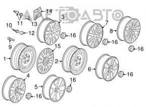 Wheel disk R17 5*112 VW Passat b7 12-15 USA type 3, curb, paint peeled