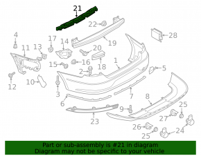 Rear bumper mount central VW CC 13-17 rest