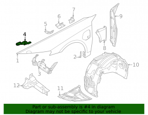 Right front fender bracket for the Audi e-tron GT 22-24