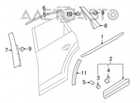 Door trim side rear right front Audi Q7 16-