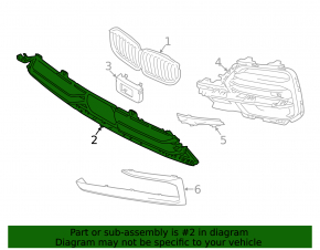 Lower grille front bumper BMW X5 G05 19-23 without radar