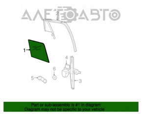 Tinted rear left door glass for Jeep Patriot 11-17
