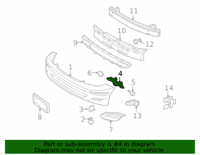 Left front bumper mount for Toyota Sienna 2010-2011