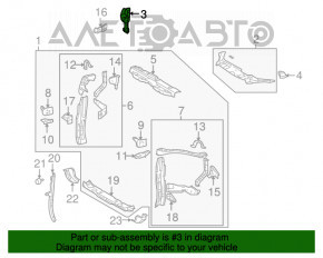 Left deflector Toyota Highlander 08-10 2.7 3.5 hybrid