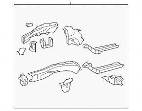 Side member front left Toyota Camry v50 12-14 usa