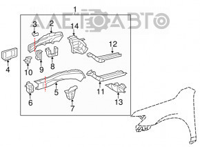 Front left quarter panel for Toyota Camry v50 12-14 USA