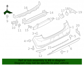 Rear bumper mount left VW e-Golf/Golf R 15-19