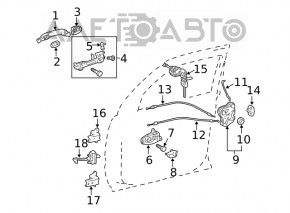 Door hinge lower front left Toyota Highlander 08-13