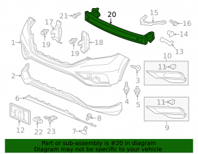 Front bumper reinforcement Honda CRV 15-16 rusty