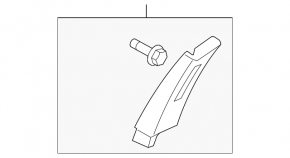 Center pillar trim upper belt left Nissan Sentra 13-19 gray