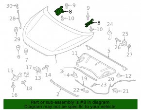 Hood hinge left Hyundai Tucson 16-21