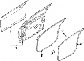 Front right door seal Hyundai Sonata 20-22