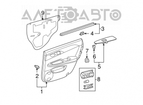 Rear left window lift control Toyota Avalon 05-12