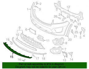 Front bumper trim lower Kia Sorento 16-18 pre-restored for solid bumper
