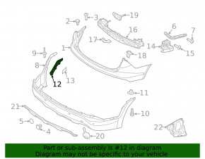 Rear bumper mount right side Hyundai Santa FE Sport 13-18