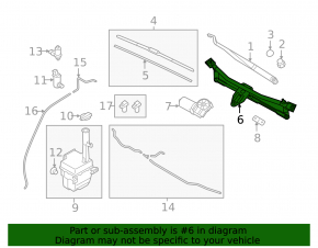 Windscreen wiper linkage with motor for Kia Optima 11-16
