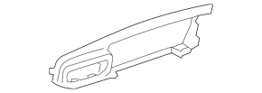 Ford Explorer 20-24 black, worn front panel air vent trim, left