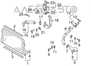 Intercooler pipe right for sensor VW Jetta 11-18 USA TDI