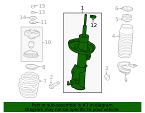 Shock absorber front right Chevrolet Malibu 13-15