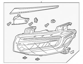 Front right headlight assembly Honda Insight 19-22 LED