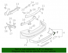 Rear bumper molding left Audi Q7 4L 10-15